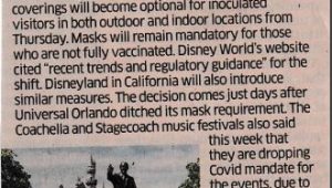 Disneyland To Drop Indoor Mask | Inco Mechel